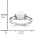 thumbnail image 5 of 14k White Gold 6mm FW Cultured Pearl AAA Diamond ring Y1842PL/AAA, 5 of 6