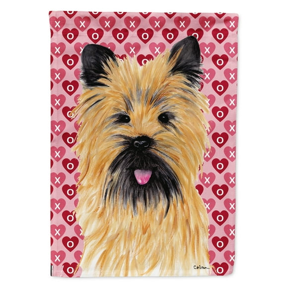 Carolines Treasures SC9264-FLAG-PARENT Cairn Terrier Hearts Love and Valentines Day Portrait Flag  multicolor