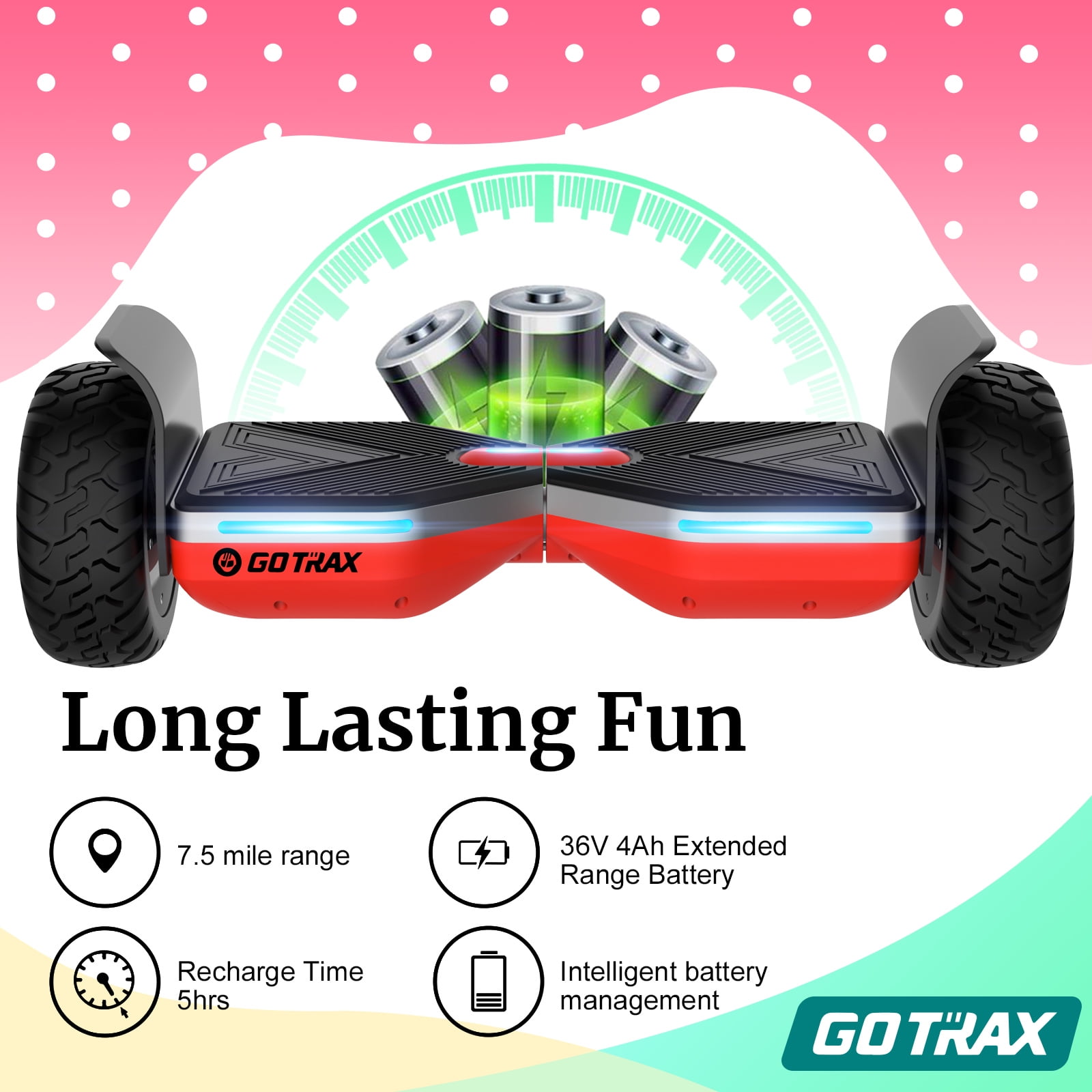 GOTRAX SRX PRO Off Road Hoverboard - All Terrain 8.5 Tires