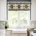 thumbnail image 3 of Kitchen Curtains Set, Brown Western Kitchen Curtains and Valances Set, Ethnic Boho Geometric Abstract Southwest Rod Pocket Tier Curtains 24 Inch Length for Cafe/Bedroom Windows, 3 of 6