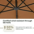 thumbnail image 4 of LAUSAINT HOME 11 FT Outdoor Patio Umbrella with Base, Aluminum Cantilever Umbrella with Crank, Tan, 4 of 10