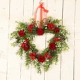 Raruxxin Valentine's Day Artificial Red Rose Wreath Decoration with