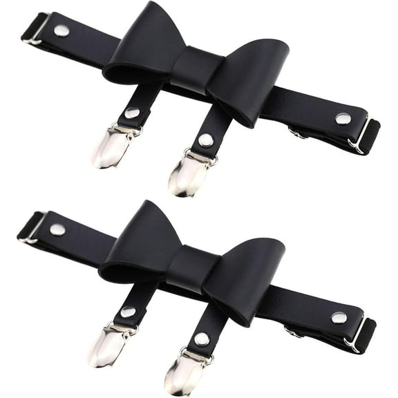 Women's Butterfly Knot Garter Belt Adjustable Punk Gothic Leg Harness Garters Elastic Thigh Ring Garter 2PCS