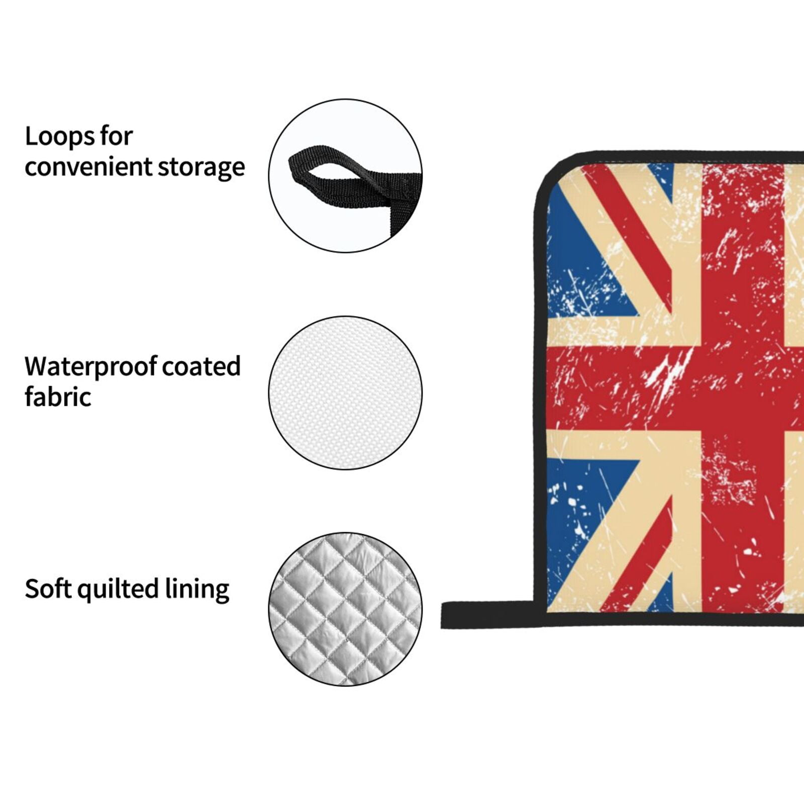 Union Jack Uk Flag Retro 4Pcs Oven Mitts and Pot Holders Sets Oven Kitchen Gloves Hot Pads for Cooking BBQ Baking Grilling