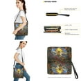 thumbnail image 3 of ZUXONGSY Stained Glass Bee Daisy Flower Print Large Top-Handle Handbags with Purse for Women, Waterproof Crossbody Hobo Bag with Wallet Set for Shopping Working, 3 of 4