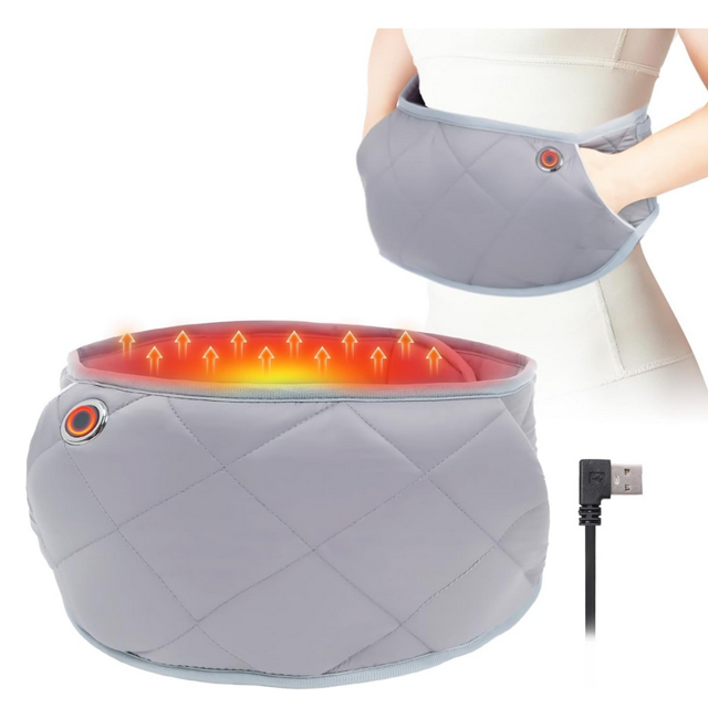 Chanana USB Powered Heating Waist Belt, Heating Pad with Adjustable Length, Electric Heated Waist Belt for Period Cramps Body Joints Relax, 5 Level Temperature Control, White