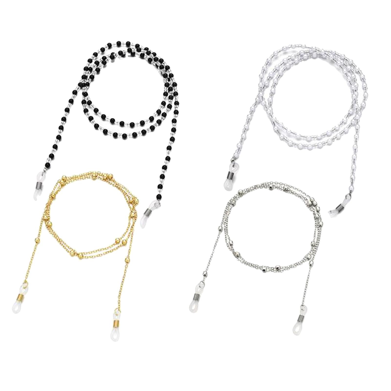 4 Pieces Eyeglass Chains Beaded Eyeglass Strap Holder Glasses Necklace