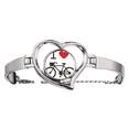 thumbnail image 1 of Me encanta el corazon rojo patron de la bicicleta Pulsera pulsera de joyería en forma de corazón Unbranded M, 1 of 3