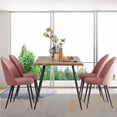 thumbnail image 2 of Dining Chairs Set of 4, Velvet Upholstered Comfy Living Room Chairs, Modern Vanity Chair with Ergonomic Backrest and Metal Legs for Dining Room Bedroom, Pink, 2 of 7
