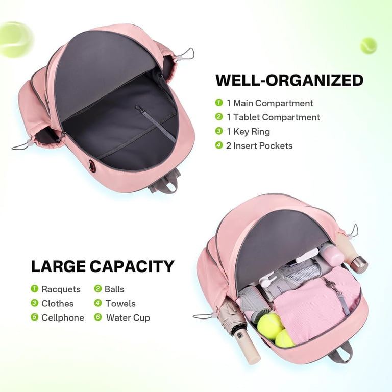 2 Racket Tennis Backpack with Shoe Compartment Waterproof Pickleball Bag Amazon.com : Ytonet Tennis Bag Tennis Backpack for Women Men  main image 4