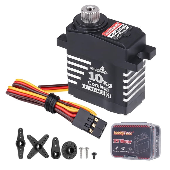 HobbyPark Waterproof 10kg RC Micro Servo High Torque Coreless Motor Metal Gears for 1/18 TRX4M Steering Servo & Sub-Micro Shift Servo TRX4 SCX10 1/10
