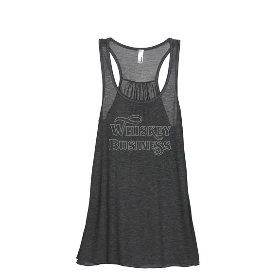 Whiskey Business Women's Fashion Sleeveless Flowy Racerback Workout Yoga Tank Top Charcoal Grey X-Large