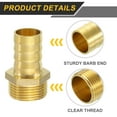 thumbnail image 3 of 2Pcs Brass Hose Barb Fittings, 3/4" Barb x G3/4" Male Thread Hose Connector, 3 of 6