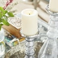 thumbnail image 5 of DecMode 2 Candle Gray Glass Handmade Bubble Pillar Candle Holder, Set of 2, 5 of 9