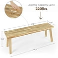 thumbnail image 3 of Bench 100% Solid Acacia Wood, Backless, Wax Galvanized Finish, Easy Assembly, End Table Wooden Bench Furniture for Plant, Dining Room, Entryway, Indoor (47 inches), 3 of 9