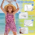 thumbnail image 5 of SEANATIVE 7-8 Year Kid Girl Swimsuit with Mesh Skirt Coverup One Piece Bathing Suit Comfortable Stretch Summer Swimwear with Adjustable Strap, Pink Leopard Print, 5 of 7