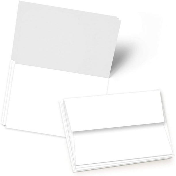 Greeting Cards Set - 5x7 Blank White Cardstock and Envelopes - Walmart