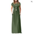 thumbnail image 1 of Sonducket Mujer Bolsillos Cuello Sin Mangas Color Sólido Maxi Vestido Vestidos ejercito verde SG, 1 of 5