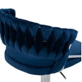 thumbnail image 5 of UIXE Velvet Navy Blue Bar Stools Set of 2 Modern High Back Swivel Barstool for Kitchen Counter Square Island, 5 of 5
