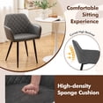 thumbnail image 6 of Gymax Leisure Dining Chair Set of 4 Upholstered Accent Chairs w/ Curved Backrest Gray, 6 of 9