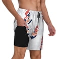 thumbnail image 2 of Yiaed Sea Horse And Corals1 Print Mens Swim Trunks Bathing Suit Compression Liner Beach Swim Shorts Swimwear Quick Dry Zipper Pocket No-Chafing Board Short-3X-Large, 2 of 6