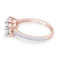 thumbnail image 4 of Round Cut Lab Created Moissanite Diamond 2-Stone Engagement Wedding Ring For Women In 14K Rose Gold Plated 925 Sterling Silver(G-H/VVS1,1.85 Cttw)-6.5, 4 of 8