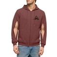 thumbnail image 2 of Txeol Men Dialysis Hoodie with Arm Zipper Full Zip Fleece Jackets Solid Long Sleeve Lightweight Graphic Sweatshirts,Wine,M, 2 of 7