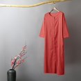 thumbnail image 1 of Camisa larga suelta vintage para mujer, camisa de manga 3/4, vestido, cárdigan, abrigo Eccomum Naranja L, 1 of 7