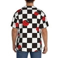 thumbnail image 3 of Gukieu Ladybugs Of Black And White Checkers Print Men's Short-sleeved Shirts, Button-down Pocket Shirts, T-shirts, Beach Vacation Travel Summer Clothing-Medium, 3 of 5