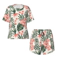 thumbnail image 4 of Kdxio Lilies Flowers Print Pajamas Sets for Women Short-Sleeved Pjs with Lounge Shorts Two Piece Sleepwear S-4XL, 4 of 9