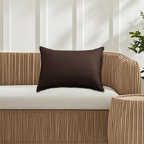 HomeDM Outdoor Waterproof Throw Pillow Covers, Brown Decorative Pillowcases Farmhouse Cushion Covers for Garden Patio Sofa, 19.6"x11.8"