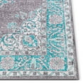 thumbnail image 4 of Well Woven Machine Washable Nile Tarifa Vintage Bohemian Medallion Floral Border Light Blue 2.6' x 3.9' Accent Doormat, 4 of 6