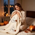 thumbnail image 7 of Fievgin Halloween Throw Blanket, Cute Ghost Dog Soft Cozy Flannel Blanket for Party Sofa Bed Living Room, 39x59in, 7 of 7
