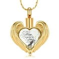 thumbnail image 2 of Angel Wing Crystal Heart Pendent for Ashes and Chain Cremation Jewelry for Ashes Perfume Memory Necklace for Men Women, 2 of 8