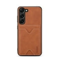 thumbnail image 2 of PU Leather Case for Samsung Galaxy S24 Plus with Card Slot Holder Magnetic Phone Case, Slim Thin Fit Kikcstand Bracket Soft Silicone Shockproof Protective Cover for Samsung Galaxy S24 Plus, Brown, 2 of 7