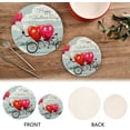 thumbnail image 3 of SKYSONIC Loving Hearts Bike Pot Holders Trivets, 2 Pcs Heat Resistant Trivets,Valentines Balloons Cotton Thread Weave Mats for Hot Pads Pans Pot Bowl Teapot for Kitchen Decor, 3 of 7