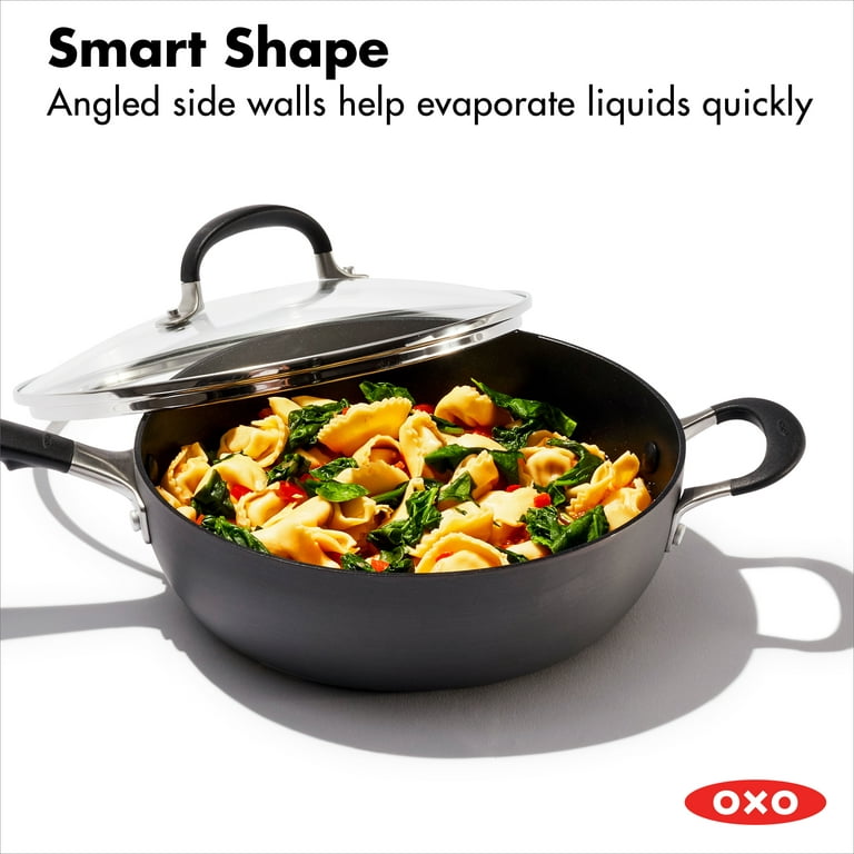 OXO Hard Anodized Nonstick Cookware, 3QT Covered Chef Pan with Helper  Handle 