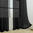 thumbnail image 4 of Giunmcul Solid Color Sheer Curtains 41.76*83.92in Rod Pocket Design Semi-Transparent Light Filtering Polyester for Living Room Black/White/Gray, 4 of 6