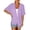 Purple, variant on Yyeselk Womens Summer Shirts Pullover Casual Roll up Cuff Short Sleevee Irregular V-Neck Contrast Color Side Split Cardigan Cover up Black L