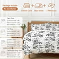 thumbnail image 6 of Cal King 4 Piece Bedding Set Black-gray Fruit Leaves on White Soft Breathable Duvet Cover and Pillowcase,Vintage Botanical Duvet Cover Set Washable Bed Sheets for Bedroom Dormitory Guest Room, 6 of 9
