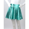 thumbnail image 4 of iiniim Kids Girls Shiny Metallic Mini Pleated Flared Skater Skirt School Athletic Dance Scooter Skort Skirt, 4 of 7