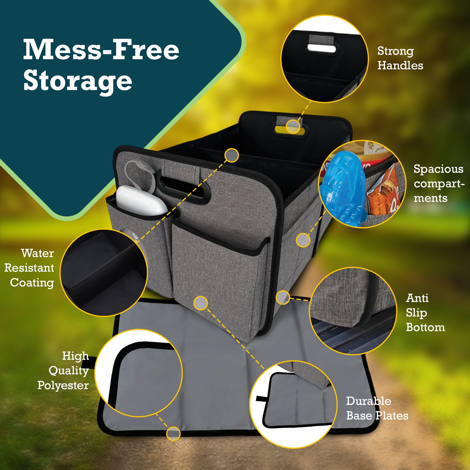 Safety 1st Child Trunk Organizer and Fold-Out Baby Diaper Changing Station Caddy with Compartments