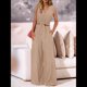 thumbnail image 4 of Conjuntos de Dos Piezas de Verano para Mujer 2025, Top Corto con Cinturón, Mangas y Cuello en V, Pantalones Anchos, Chándal Informal. Caqui L, 4 of 8
