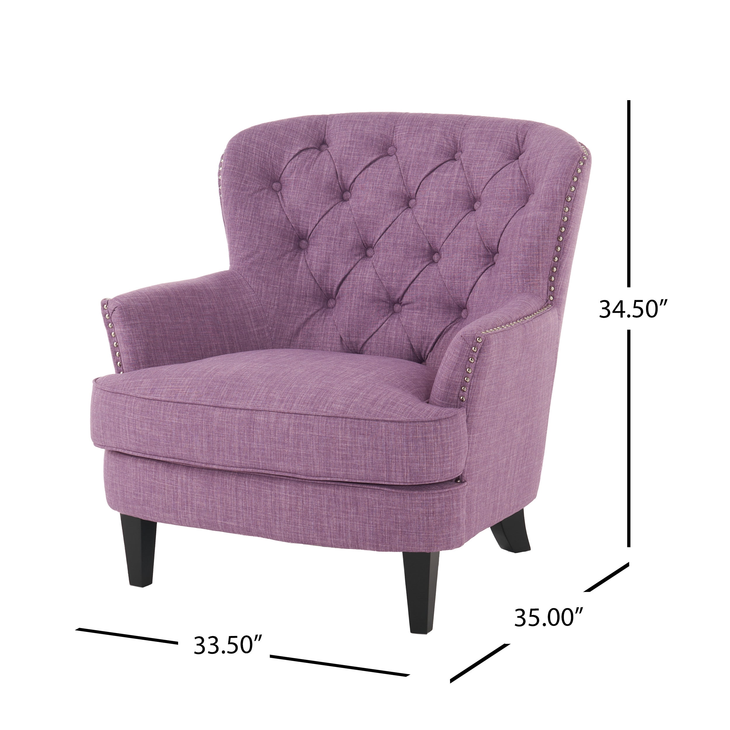GDF Studio Ishtar Contemporary Tufted Club Chair with Nailhead