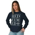 thumbnail image 4 of Redeemed Cross Christian Faith Plus Size Long Sleeve Graphic Tee Shirt Brisco Brands 3X, 4 of 5
