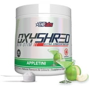 EHP Labs OxyShred Non Stimulant Pre Workout Powder - Stim Free Pre Workout, Caffeine Free Preworkout for Men & Women with L Glutamine & Acetyl L Carnitine - Apple, 60 Servings