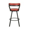 thumbnail image 4 of Lexicon Appert Metal Swivel Pub Height Chair in Mottled Silver/Red (Set of 2), 4 of 5