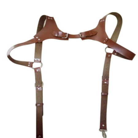 

TINYFULL Mens Punk Faux Leather Body Shoulder Harness Half Chest Cage Belt Bondage Lingerie Adjsutable Buckles O-Rings Clubwear Cosplay Costume