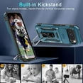 thumbnail image 3 of KOMI Case for Google Pixel 9/9 Pro with Slide Camera Cover+Screen Protector(1 Pack), Rotated Ring Kickstand Military Grade Shockproof Protective Cover-Light Blue, 3 of 5