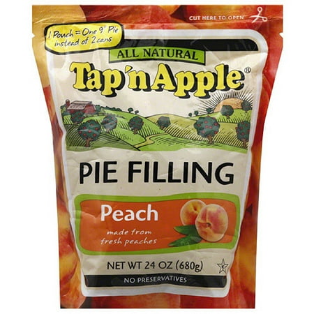 Tap 'n Apple All Natural Peach Pie Filling, 24 oz, (Pack of 6)